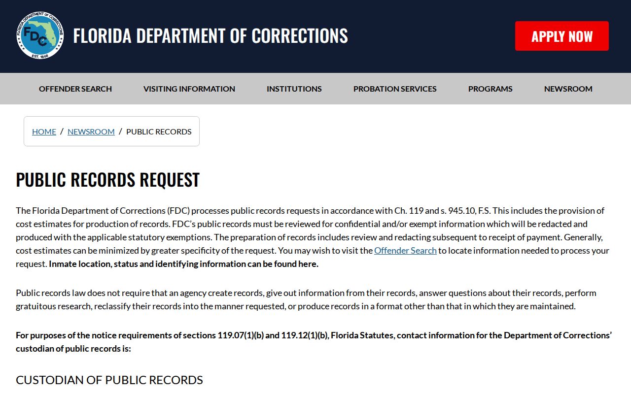 FDC public records request for Alachua County released inmate photos